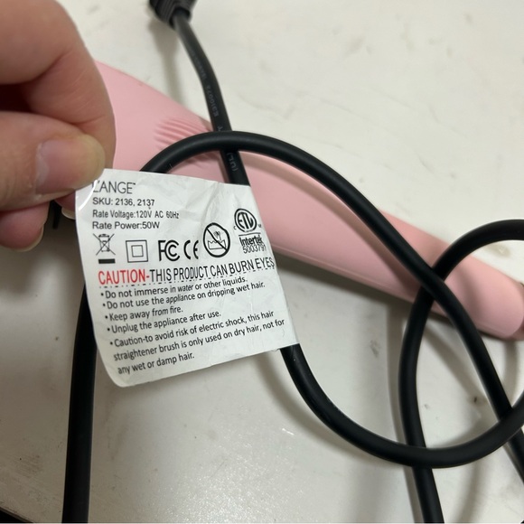 L'ange Hair Brush Straightener Pink Electric Lange Works - Picture 6 of 7